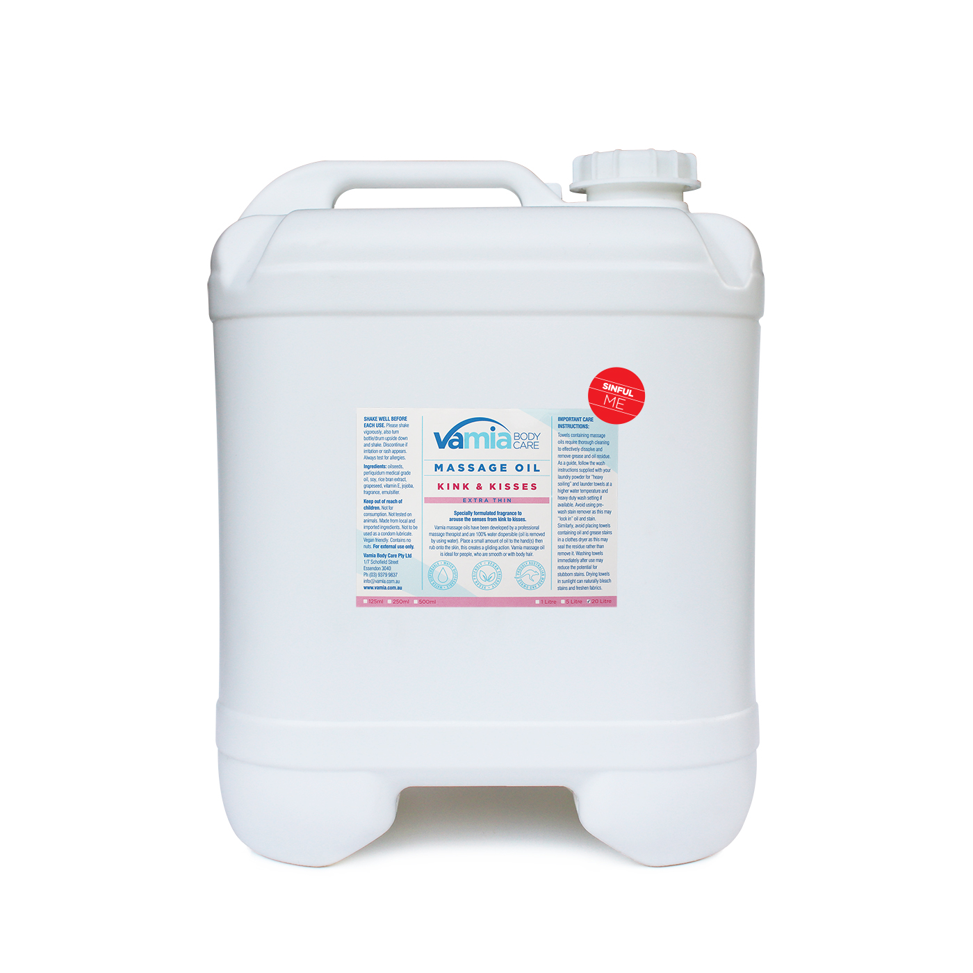 Massage Oil - Sinful Me - 20 Litre